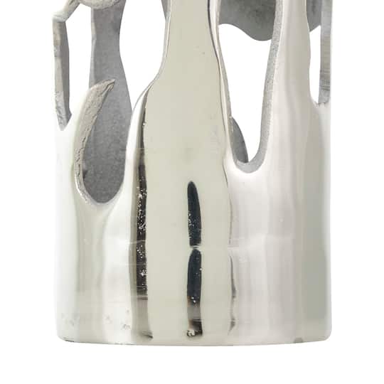 31" Silver Aluminum Drip Vase with Melting Designed Body